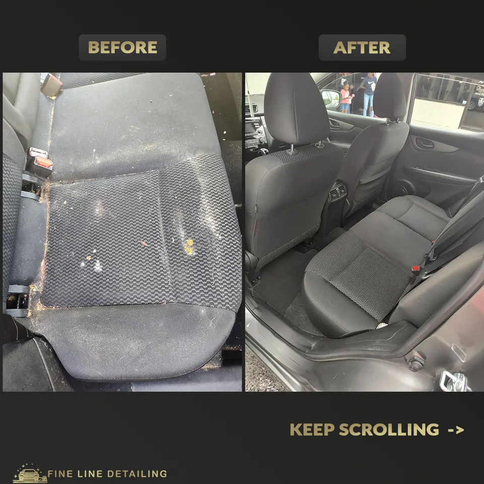 Interior car detailing in Jacksonville – Before and After